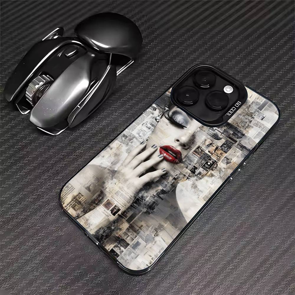 

Glam Lady Phone Case For iPhone 17 16 15 14 13 12 11 Pro Max XS Max 7 8 Plus Shockproof Silicone Matte Cover iPhone13PRO