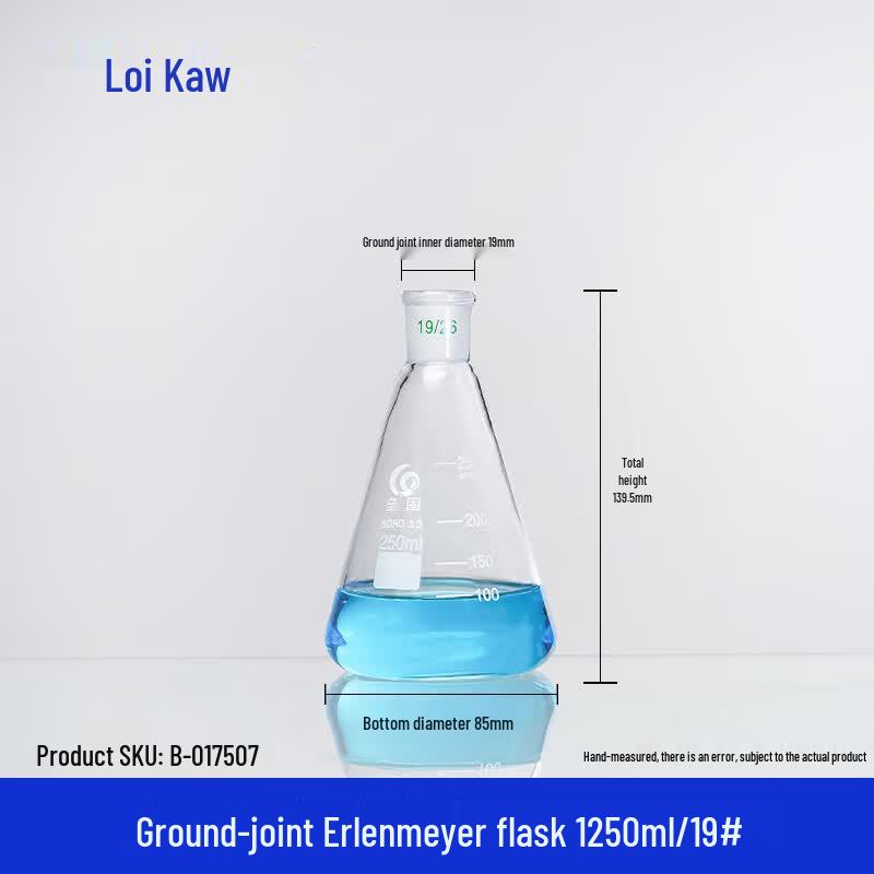 Borosilicate Glass Ground Joint Erlenmeyer Flask 250ml, 19#