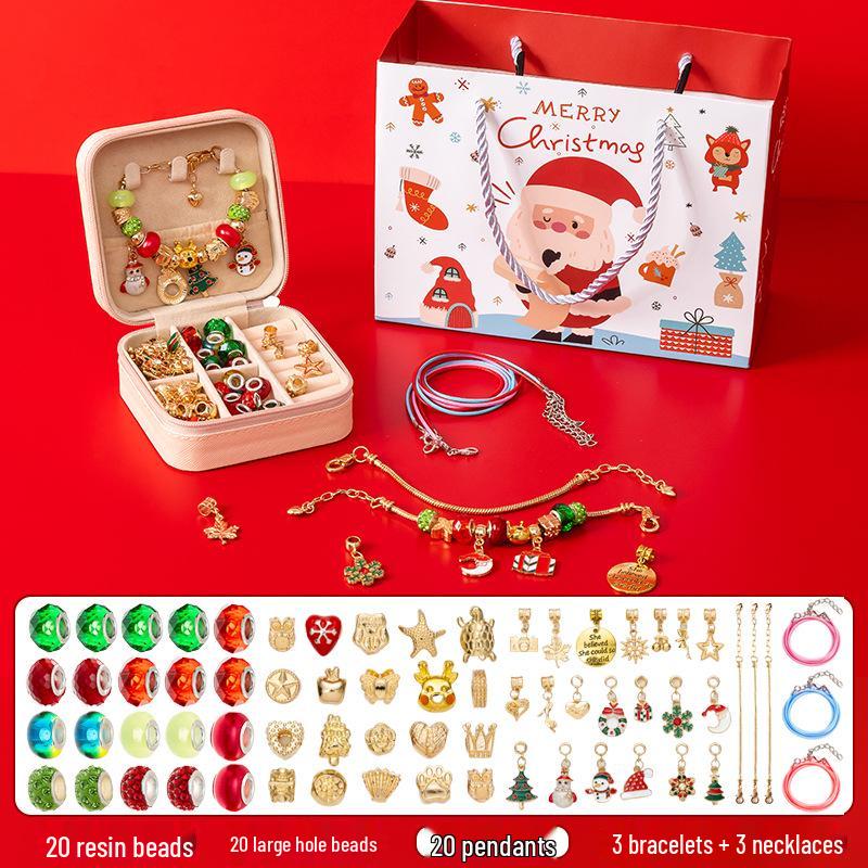 Girls' DIY Handmade Glass Bracelet Jewelry Gift Box for Birthdays & Christmas