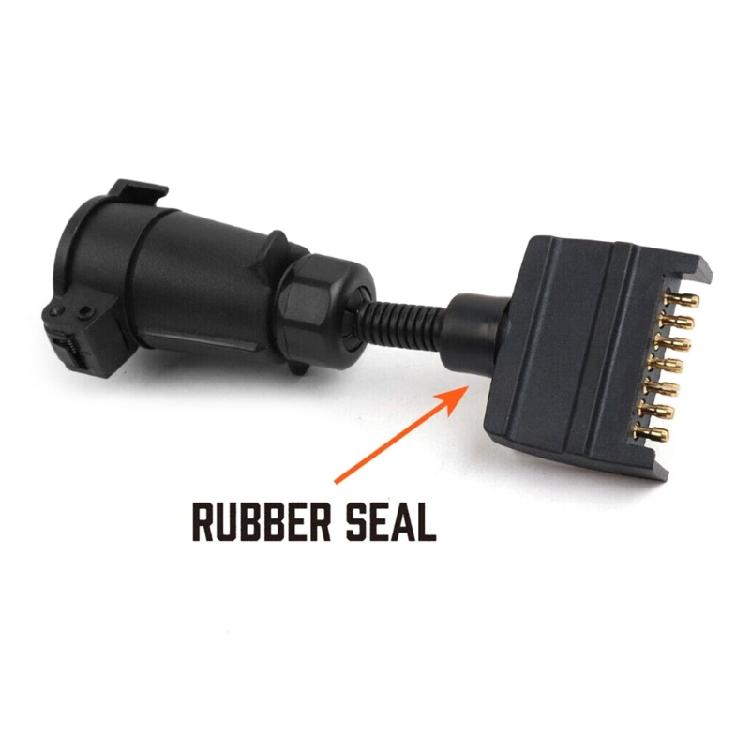 Universal 7 Way Trailer Connector Weatherproof Shockproof 7 Pin Towing Socket Secure Locking for Commercial Vehicles