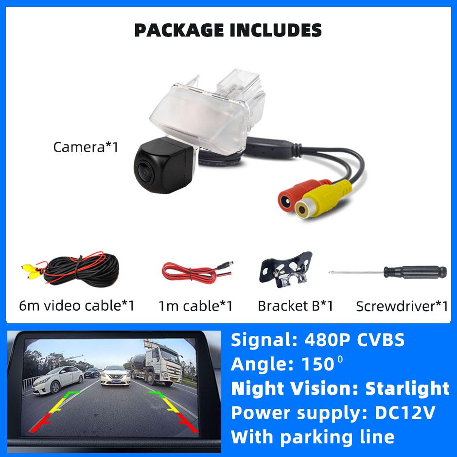 

HD Rear View Backup Camera Reverse CVBS or AHD License Plate Light Fits Toyota Corolla Yaris Vios Prius Camry Fortuner Avensis