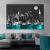 New York City Building Wall Art Canvas Painting Abstract Black White Landscape Posters and Prints Picture for Living Room Decor