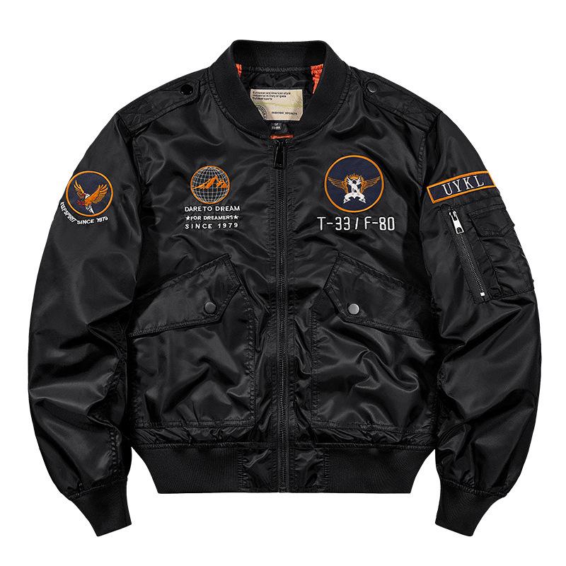 Herr Plus Size Rund Hals Flygjacka - Casual Utomhussporter Baseball Arbetskläder