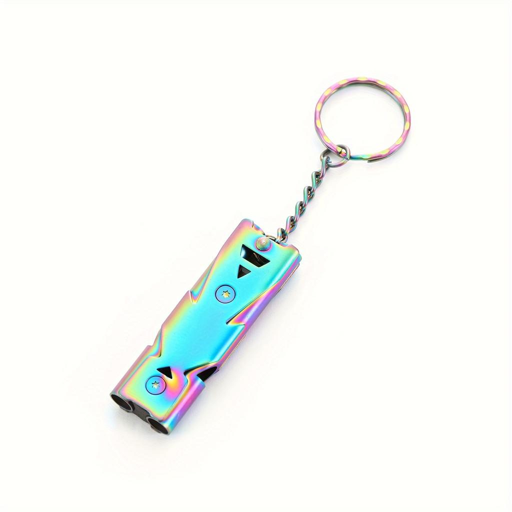 Stainless Steel High-Decibel Survival Whistle Loud, Dual-Chamber Design for Emergency Rescue Outdoor Safety