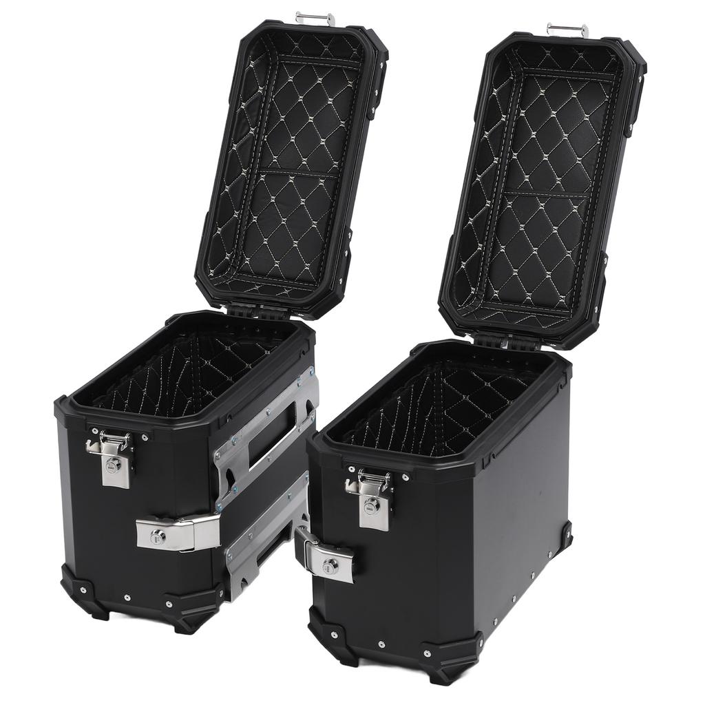 35L Motorcycle Side Case Aluminium Alloy Motorbike Hard Side Saddlebag Box with Safety Lock