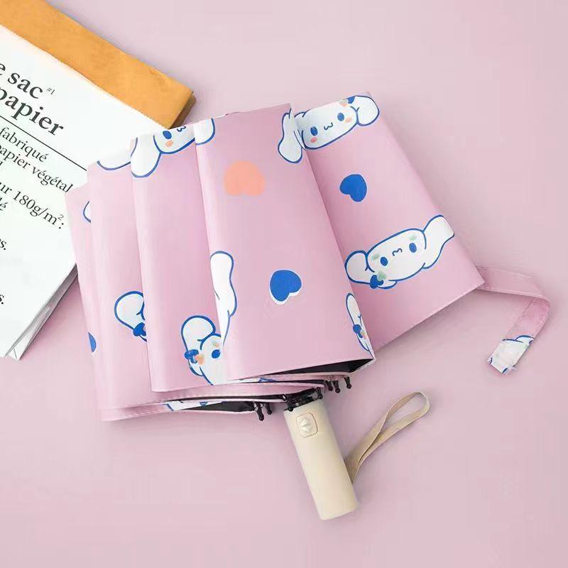 Children Automatic Umbrella  Rain Windproof Folding Umbrellas Black Coating Anti UV Umbrella Lovely Girl Boy Umbrella