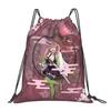 Custom Demon Slayers Drawstring Bags Women Men Lightweight Kokushibo Sports Gym Storage Backpack