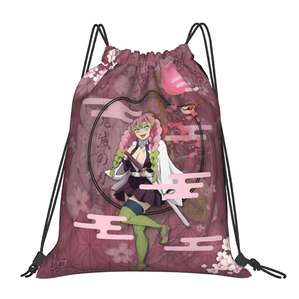 Custom Demon Slayers Drawstring Bags Women Men Lightweight Kokushibo Sports Gym Storage Backpack