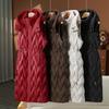 Medium and long over-knee cotton vest jacket for women's autumn and winter hooded fashion casual warm vest waist vest
