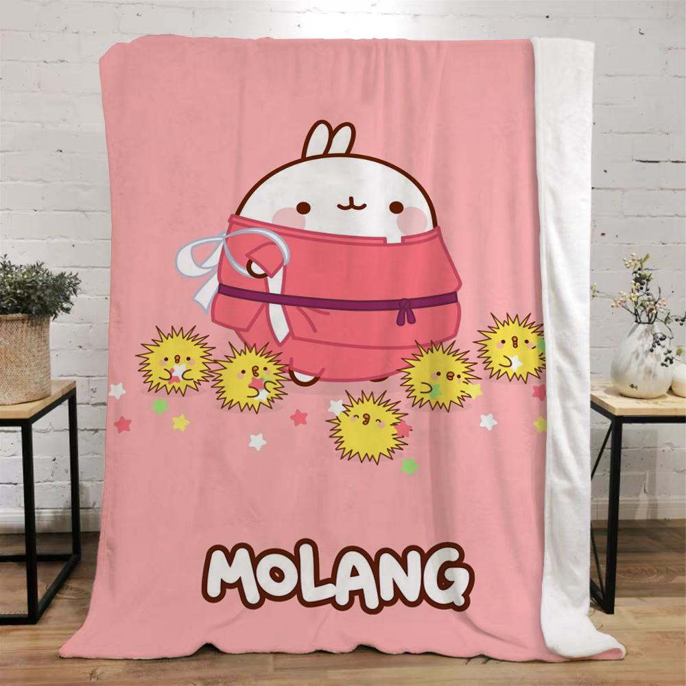 Molang Luxury Throw Blanket for Sofa Decoration Bed Blankets Characters Interior for Home Fluffy Soft Blankets King Size Cobija