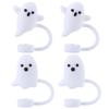 5-1pc Halloween Silicone Straw Covers Dust-Proof Cute Cartoon Straw Caps Funny Tumbler Straw Plugs for Stanle y 30/40 OZ Cups