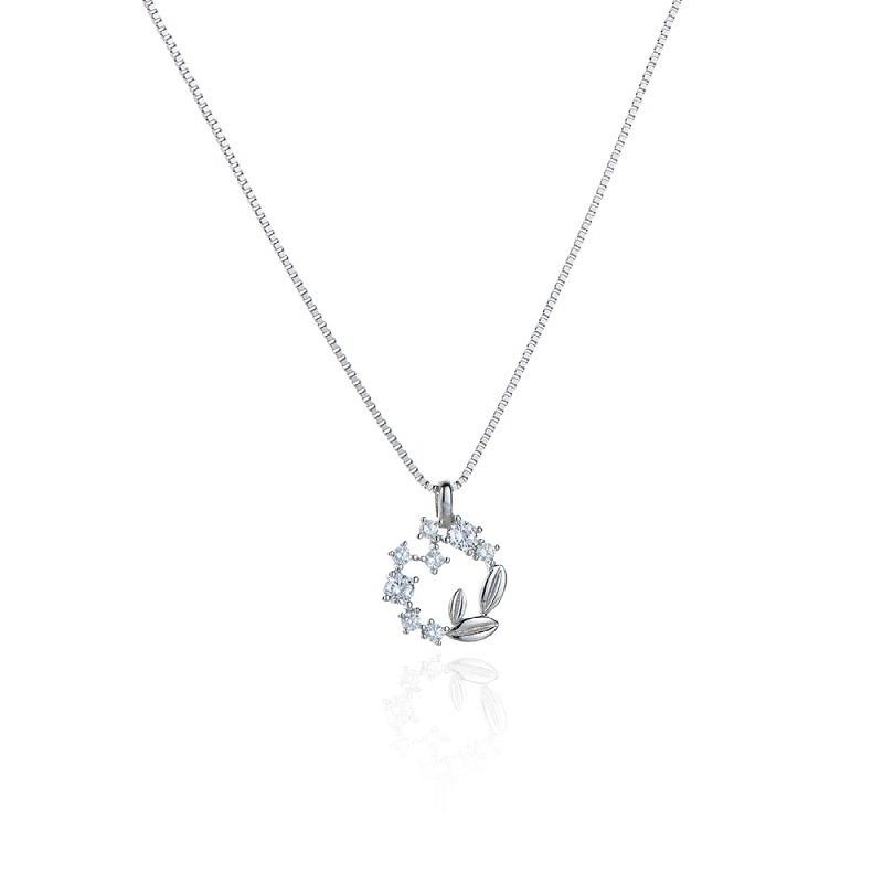 Lucky wreath sterling silver 925 necklace female French designer light luxury niche high sense fashion versatile
