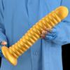 Gold Silicone Threaded Realistic Penis Anal Dildo Sex Toy for Men and Women Fisting