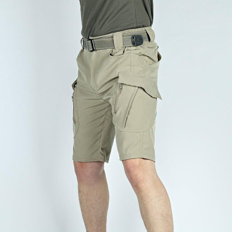 Summer Men Cargo Shorts Quick Dry Tactical Short Pants Multi-Pocket Shorts Men's Outdoor Hunting Fishing Knee Length Trousers