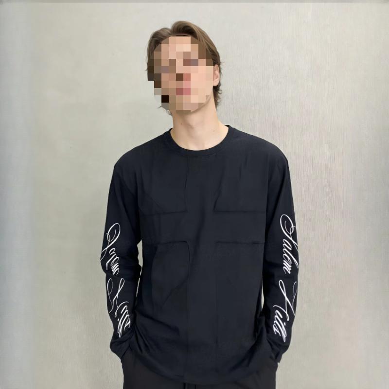 European and American Y2K Dark Style Letter Printed Long Sleeved Gothic Street Top for Men and Women