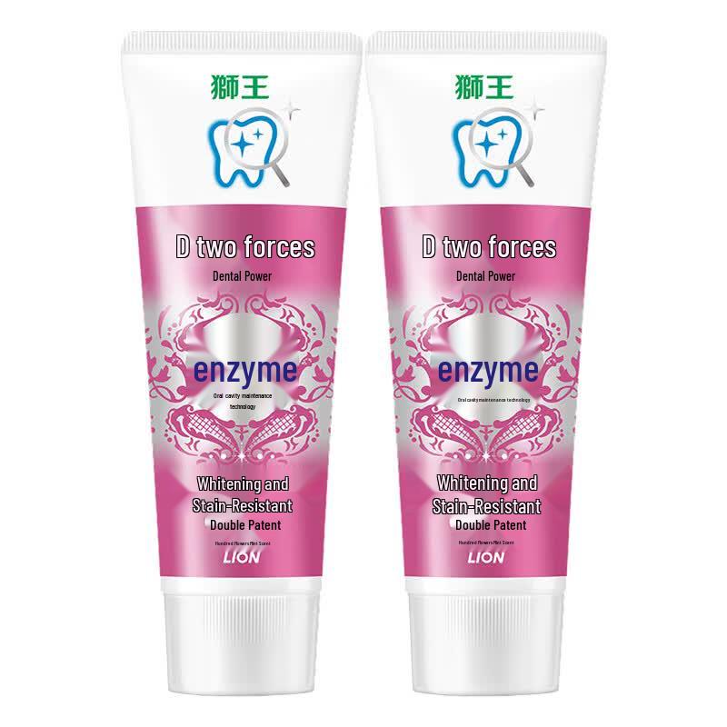 Lion King Dentor EX Whitening Enzyme Toothpaste, Floral Mint (2 x 130g)
