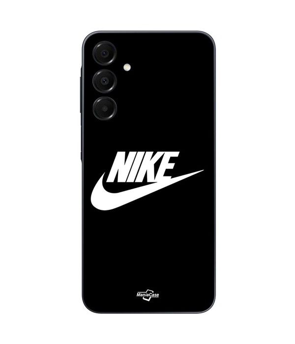 Hülle - Maniacase - Samsung Galaxy A16 - Silikon - Flexibel - Weißes Nike-Logo auf Schwarz schwarz