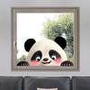 Kreatives Süßes Schwarz-Weiß-Panda Statisch Haftend Ohne Kleber für Wohnzimmer Balkon Glasfenster Heimdeko