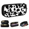 Cow Print Pattern Pencil Cases New Animal Pen Bag Student Big Capacity School Supplies Gift Pencilcases
