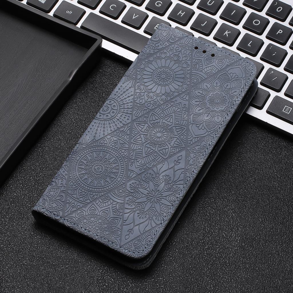 For Xiaomi Redmi 13 5G/13 4G Case Imprinted Flower Wallet Stand Leather Phone Cover