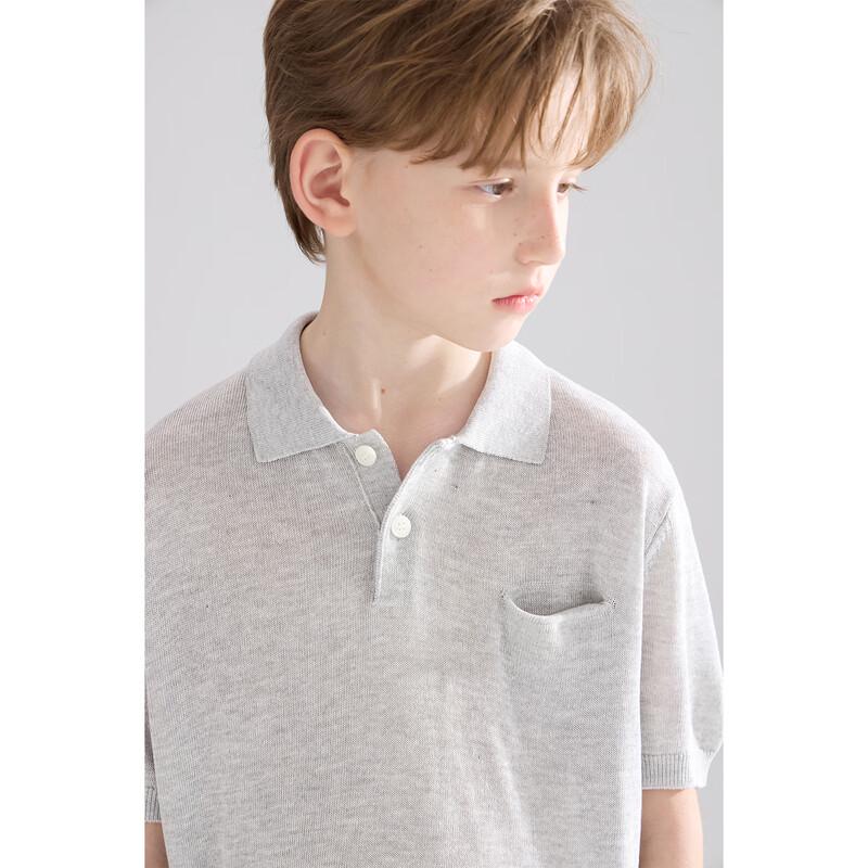 Mucmukn Kids' Cooling Ice Silk Knit Polo Shirt