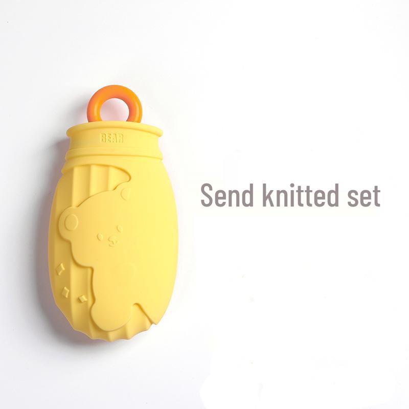 Bolsa de Água Quente e Aquecedor de Mãos de Silicone com Desenho Animado - Antiexplosão, Pelúcia, Fofo, Pequeno