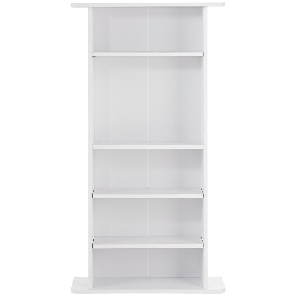 Media Storage Cabinet 5 Layers Adjustable DVD Shelves Holds 240 CDs White