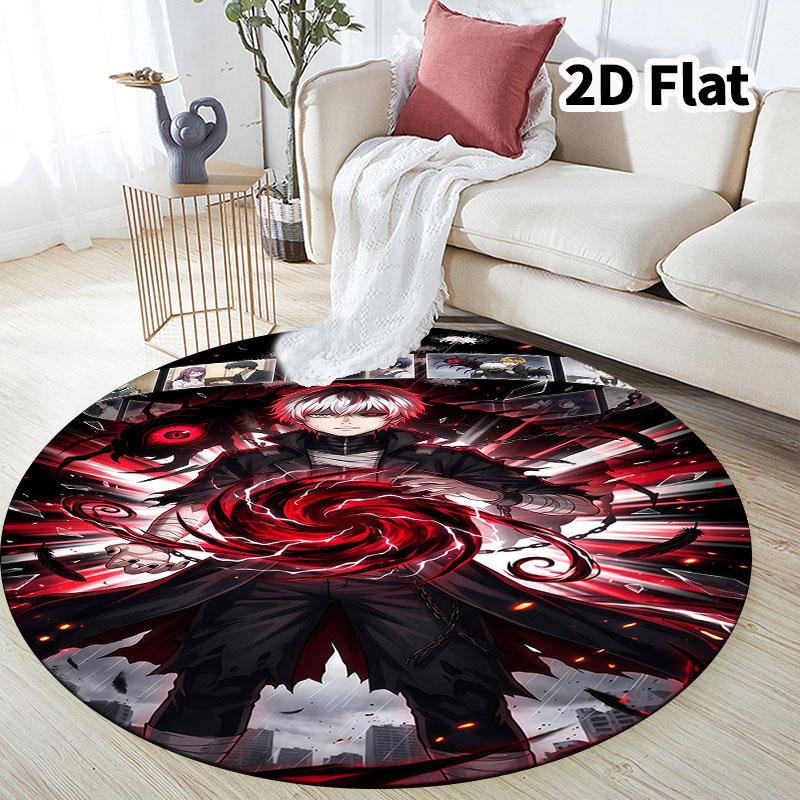 Tokyo Ghoul Runder Teppich Teppich für Wohnzimmer Schlafzimmer Sofa Spielzimmer Dekor Rutschfeste Bodenmatte