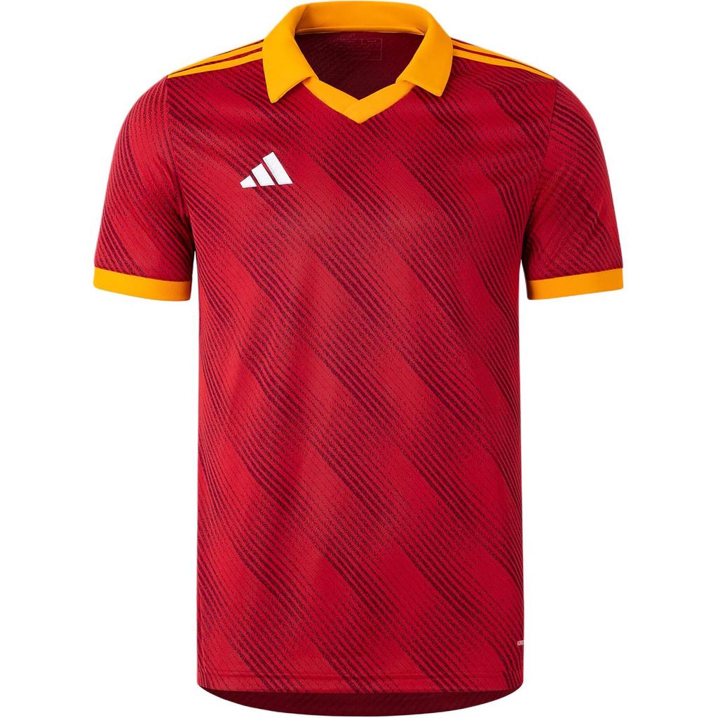 Adidas Aeroready Polo Neck Comfortable Short Sleeve Retro Football Shirt Men Tops Red IV6079