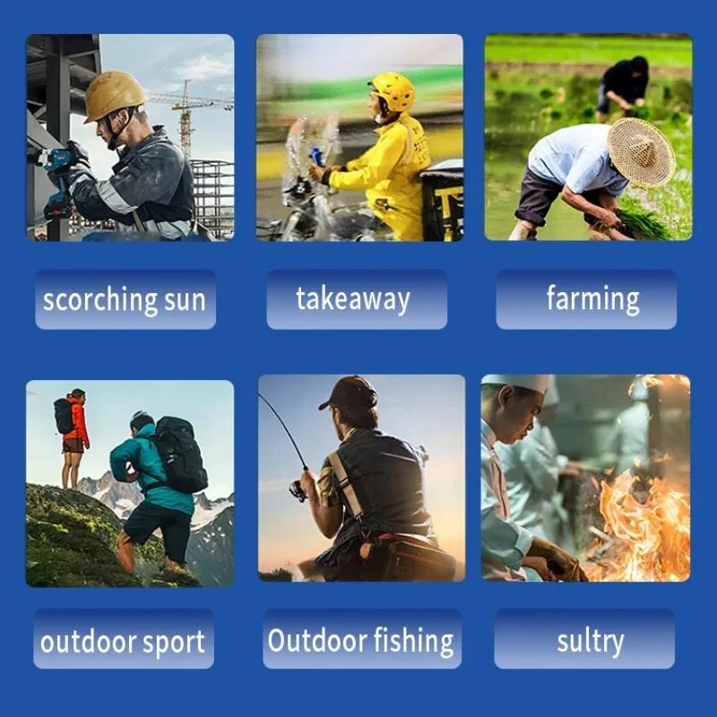 10000mAh Venkovní přenosný pasový ventilátor Závěsný krční ventilátor Silný vítr s Powerbankou LED osvětlení pro Sporty Kurýr Práce venku