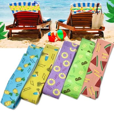 5Pcs Large Towel Bands for Beach Chairs Cruise Chairs Towel Bands Elastic Windproof Lounge Clips Strap Holder for Summer Pool