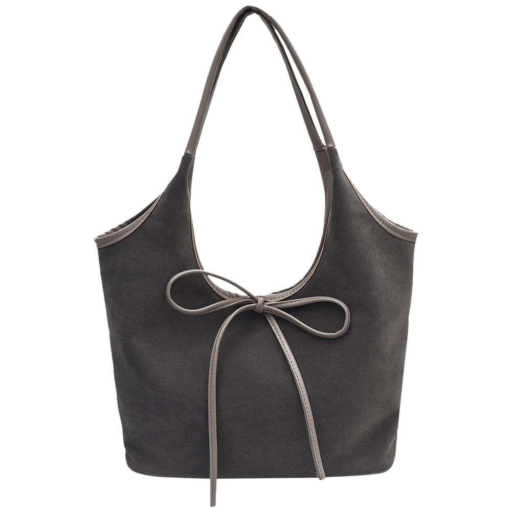 Women Suede Shoulder Bag Magnetic Closure Tote Bag with Interior Pocket Handbag Large for Commute Travel