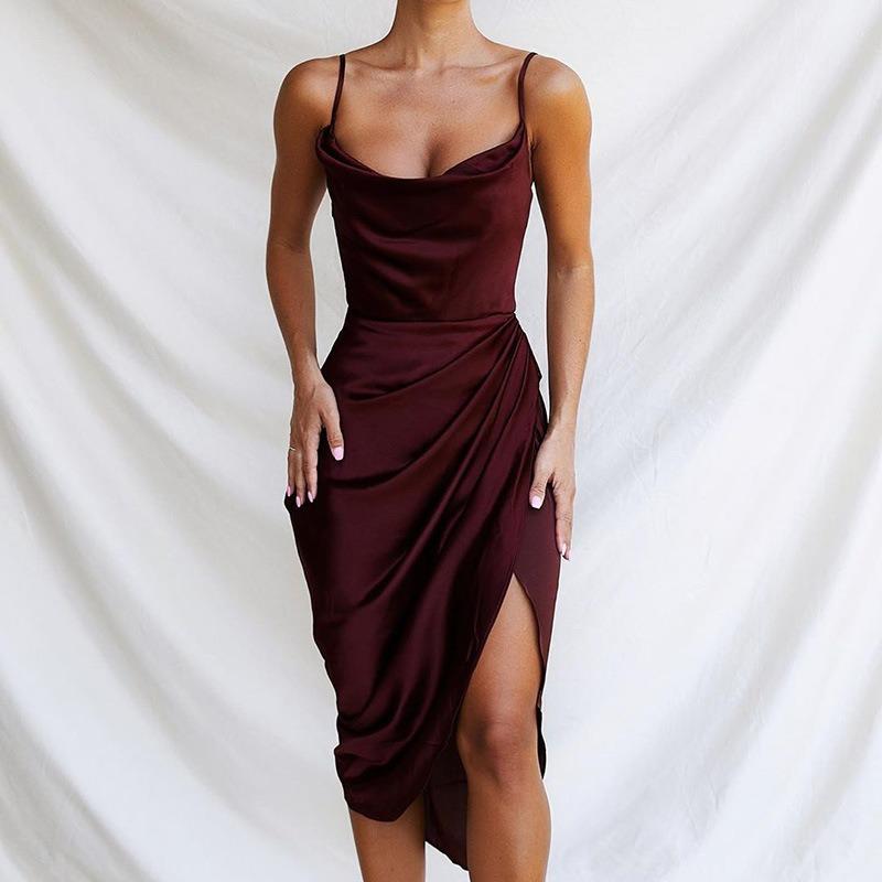 JPNTKY Women's Fashion Summer Spring Solid Color Print V-Neck Sleeveless Casual Dresses