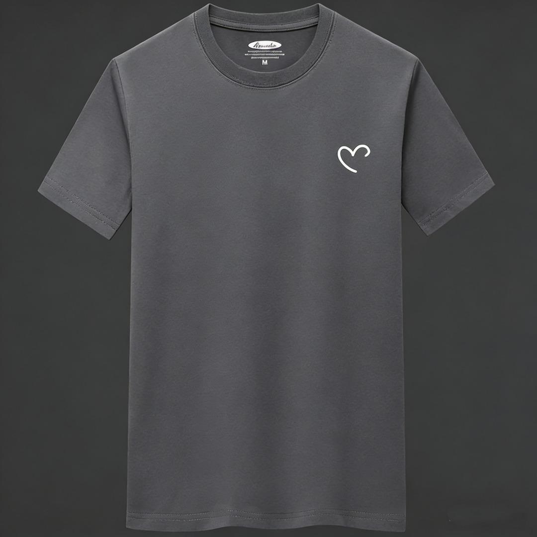 

Breathable Cotton Men s T-shirt Short Sleeve Crew Neck Tee Casual Top S-5XL S темно-сірий