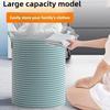 Folding Striped Laundry Basket Large Capacity Sundries Storage Basket Toys Organizers  Bathroom