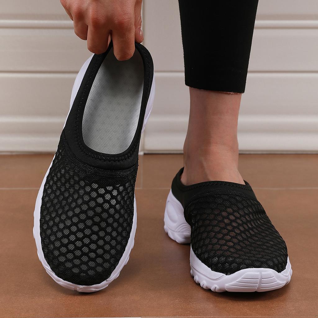Women's Slippers, Summer Mesh Breathable, Family Indoor Slippers, Women's Thick-soled Slide, Fashionable Walking Shoes, Chanclas