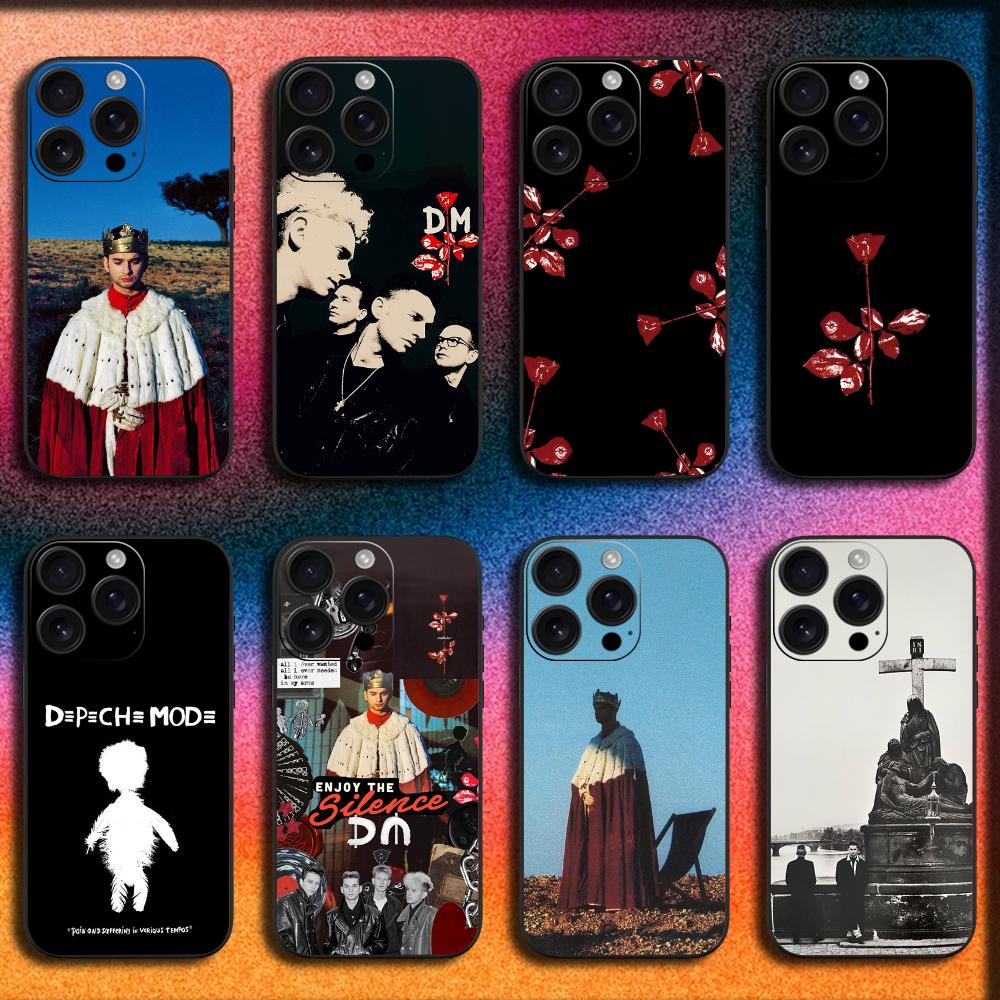 Band D-Depeche Mode Handyhülle Für iPhone 16,15,14,13,12,11,Pro,XS,Max,XR,Plus,SE,Mini Weiche Schwarze Hülle