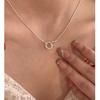 Women Simple Double Ring Clavicle Necklace Minimalist Fashion Personalized Jewelry