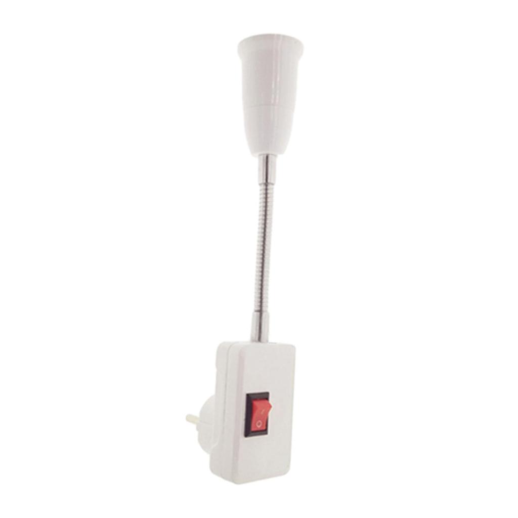 LED Light Lamps Switch Flexible Bulb Adapter Converter E27 Lamp with Socket 10cm Hose
