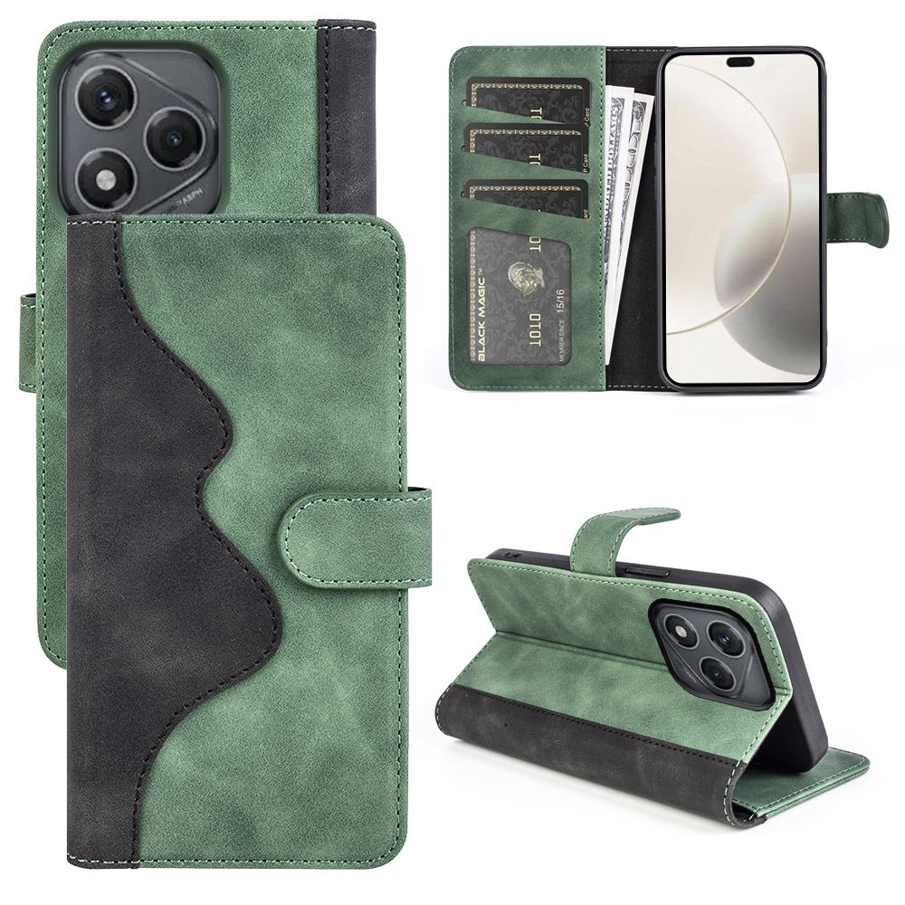 For Honor 400 Smart 5G/4G/X7d 4G Wallet Case Leather Phone Cover Splicing Color