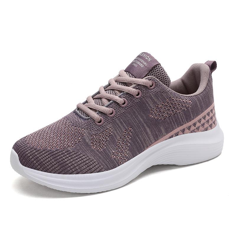 Modeschuhe für Damen Frühling und Herbst Neue Damenschuhe Atmungsaktive Flyknit Laufschuhe Lässige Sportschuhe für Damen