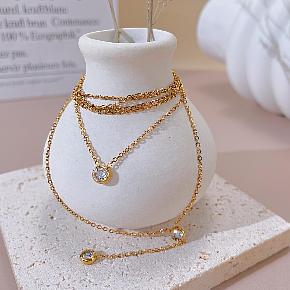 OPK Titanium Steel Necklace Female Gold Ladies Necklace