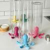 6 Claws Octopus Cup Drain Rack Big Octopus 3D Printing Water Bottle Drying Rack Modern Design Blue Red Water Cup Holder