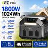 IEE P1800 Portable Power Station 1800W Solar Generator 1024wh EV-Grade LiFePO4 Battery 11Output Ports 220V 3600W Peak Power Bank