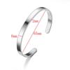 Adjustable Titanium Steel C-Shaped Bracelet with Engraved Text for Women