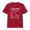 Cool Line Art F A C Hornet Multirole Fighter Jet Specs Print Casual T Shirt vintage Washed graphic Unisex streetwear Stylish