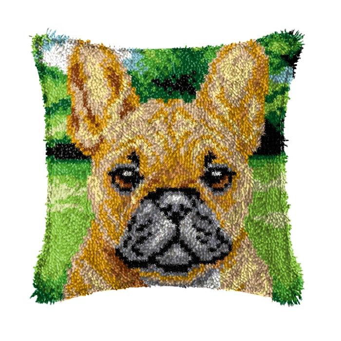 Cute Animal Latch Hook Pillow Smyrna Package Hooks Hand Knitted Dog Embroidered Pillow Carpet Embroidery Set Latch Hook Rug Kits