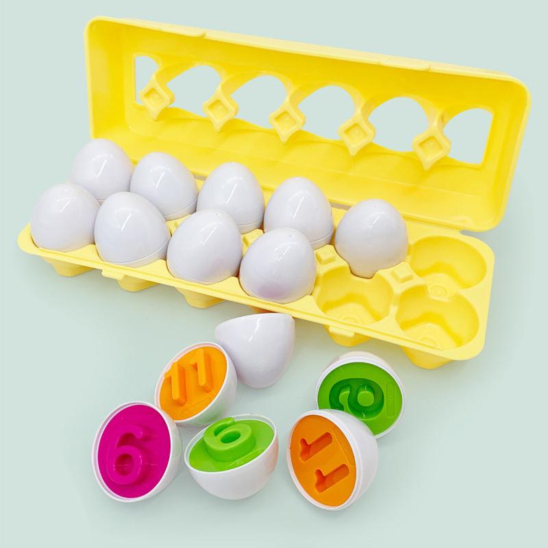 Matching Eggs Puzzle Set, 12-Piece Number & Color Sorting Learning Toy, Fine Motor Skills Development Game, Travel-Friendly Gift