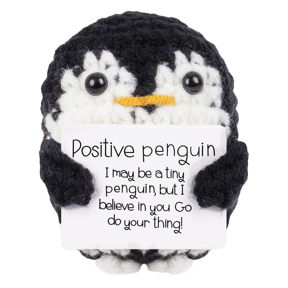 New Crochet Flower Penguin Doll Decoration Desk Accessories Kawaii Positive Energy Pengniu Doll Home Room Decor Christmas Gift