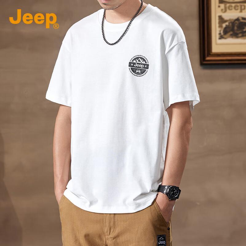 Jeep Men's Summer Pure Cotton Loose Fit T-Shirt